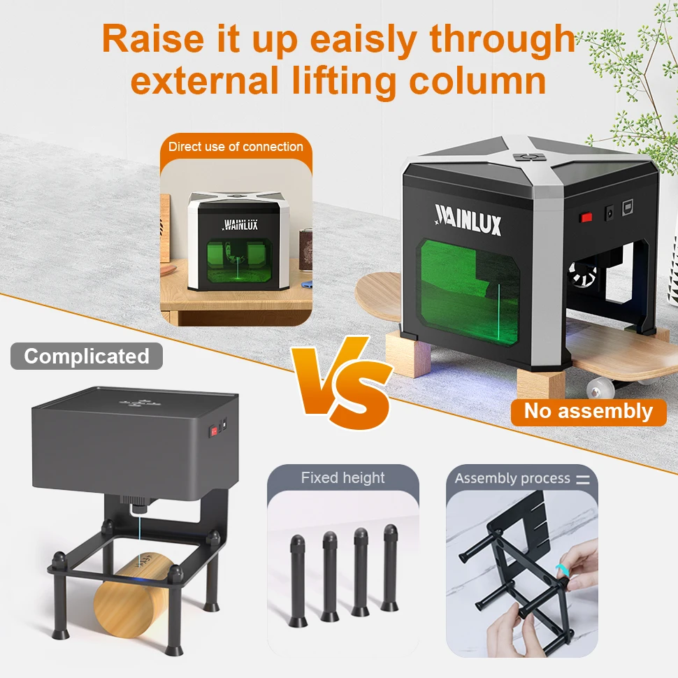 Wainlux CNC 레이저 조각기, 미니 레이저 타각기 지지대, PC 및 모바일 제어 로고 프린터 마크, DIY 조각기 K6, 3000mw