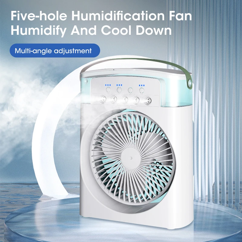 3-in-1 Portable USB Rechargeable Mist Fan Humidifier LED Night Light for Home Office Travel Desktop