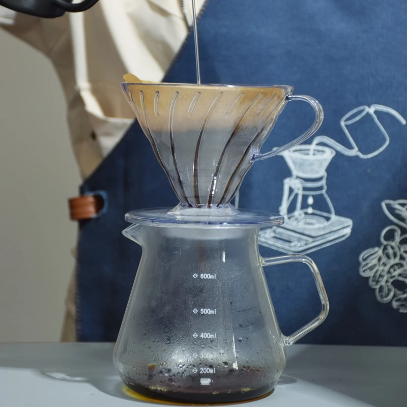Coffee Dripper Set Pour Over Coffee Dripper Set 600ml Glass Server V02 Funnel Drip Maker with Filter Paper