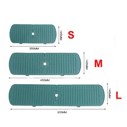 Silicone Faucet Splash Mat and Countertop Protector for Kitchen and Bathroom Sinks (Green)