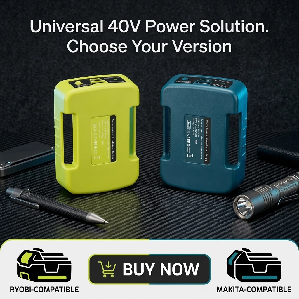 New USB Output Battery Belt Clip Waist Buckle Adapter Compatible With Makita Ryobi 40V Lithium Battery Portable Outdoor Emergency Mobile Charger Power Tool Accessory