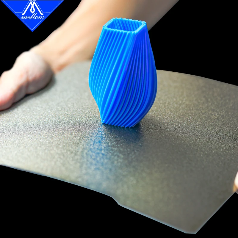 Mellow-double Sided Pei Powder Coated Spring Steel Sheet Folha Texturizada e Lisa Adesivo Magnético para Impressora 3d Vzbot 330 - Imagem 6