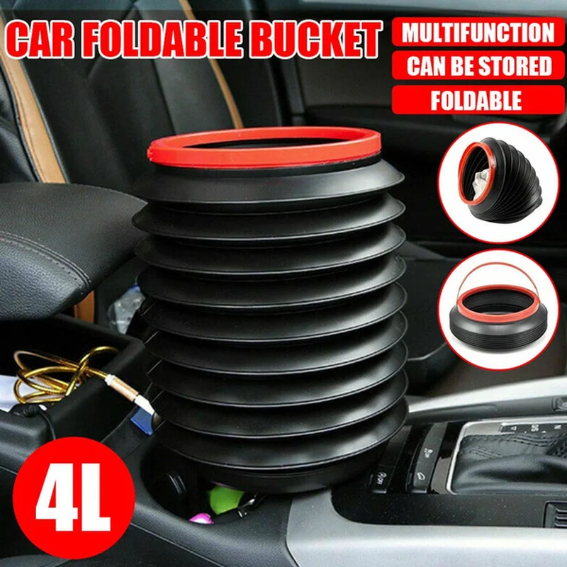 4L Trash Bin Garbage Can Car Wash Telescopic Bucket Folding Trash Organizer  Garbage Holder Universal Automotive Garbage Cans - AliExpress