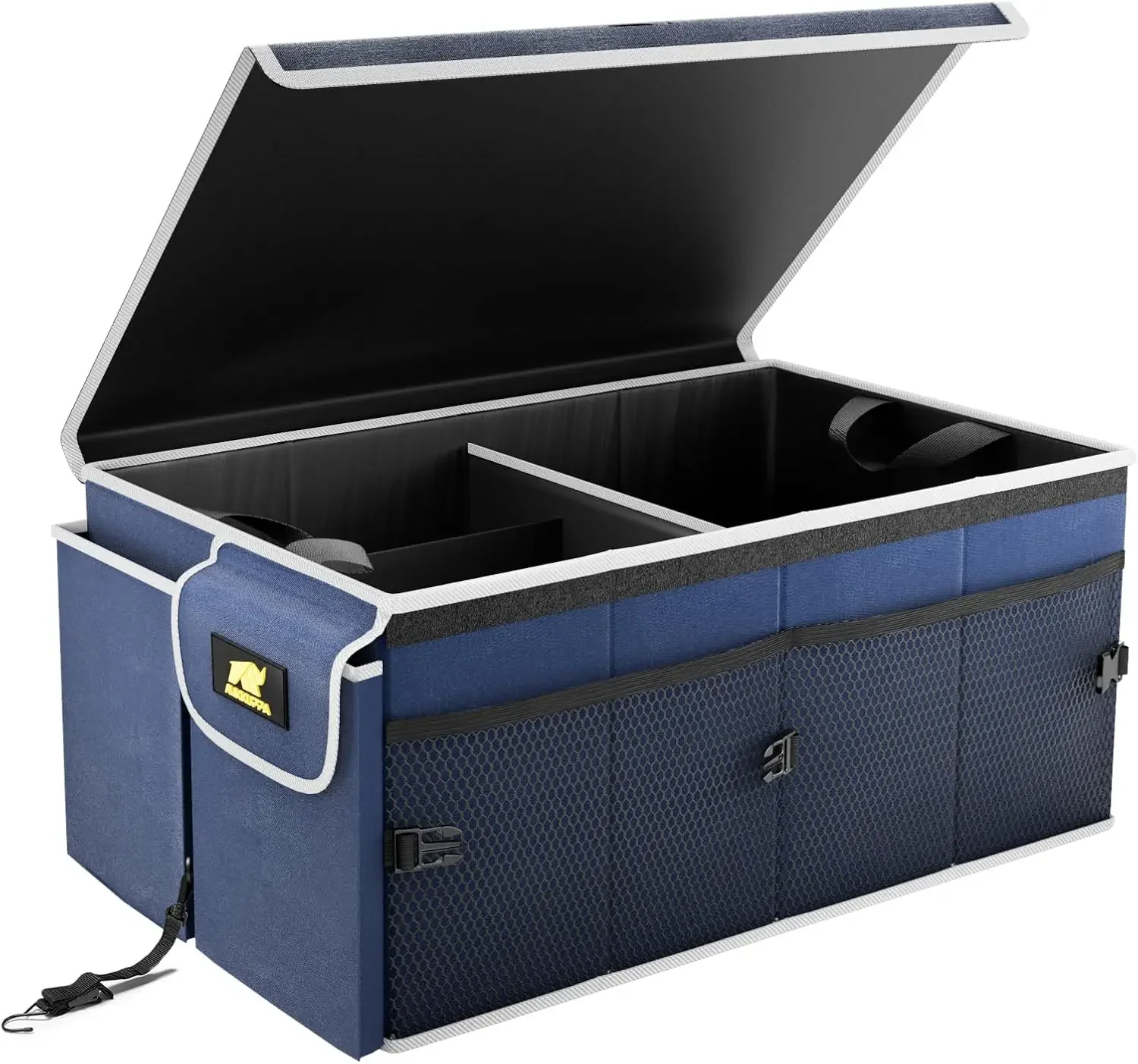 MIKKUPPA Car Trunk Organizer-65L foldable with cover, sturdy for SUV cars truck vans adjustable strap and non-slip bottom