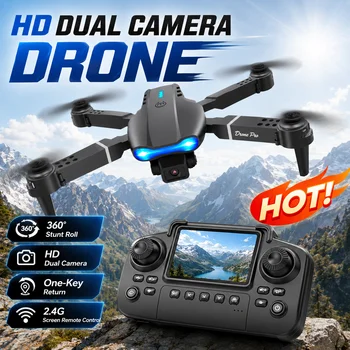 ZNLYRION E99 RC Drone with Screen Remote Control 4K Dual Camera Optical Flow Positioning Obstacle Avoidance Foldable FPV WIFI APP Control One Key Return 360° Flip Quadcopter Toy for Beginners 2