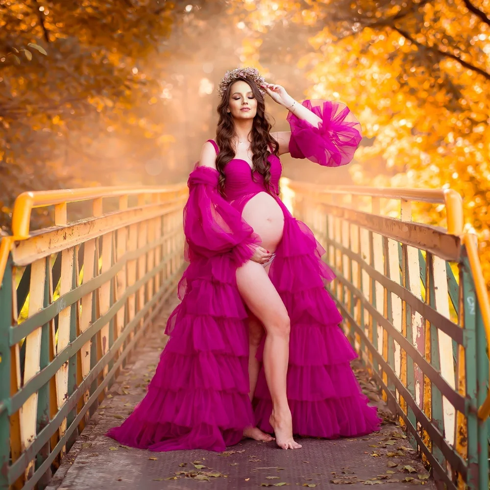 

Amazing A Line Maternity Dress Tulle Sweetheart With Spaghetti Straps Off Shoulder Ruffle Pregnancy Gowns For Babyshower
