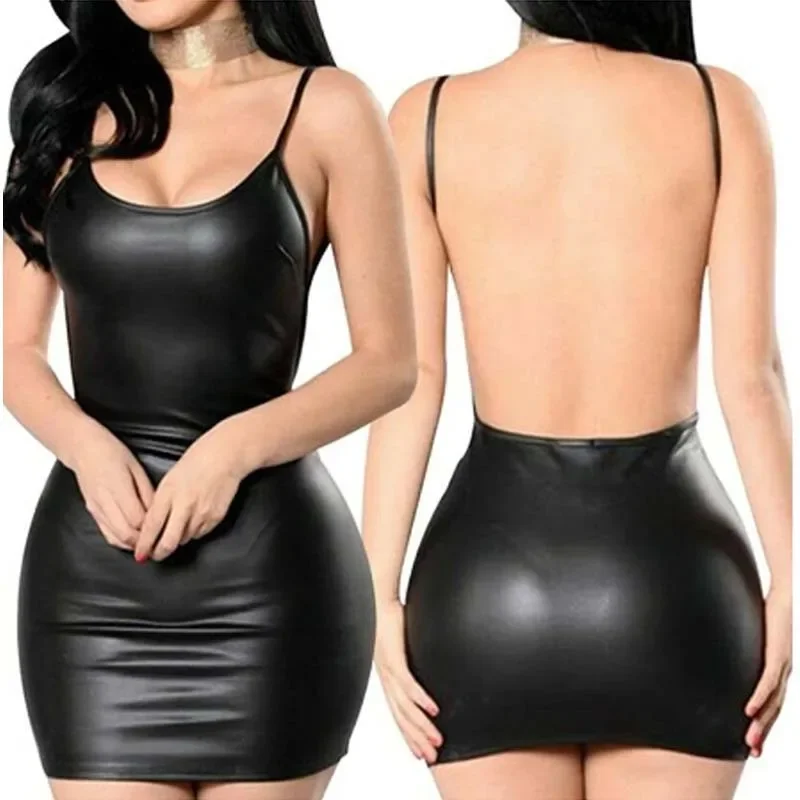 

S-3XL Porno Lingerie Exotic Underwear Woman PU Leather Plus Size Dress Babydoll Lenceria Sexi Costumes Sexy Clubwear Sleepwear