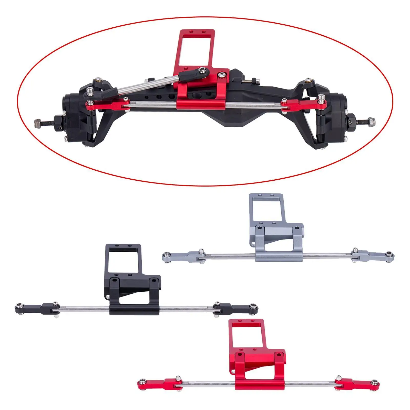 Support Servo Alu + Direction Hydraulique pour RC Crawler 1/10