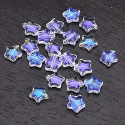 20pcs Colorful Star - Shaped Lampwork Glass Beads for DIY Jewelry and Crafts (Clear AB)