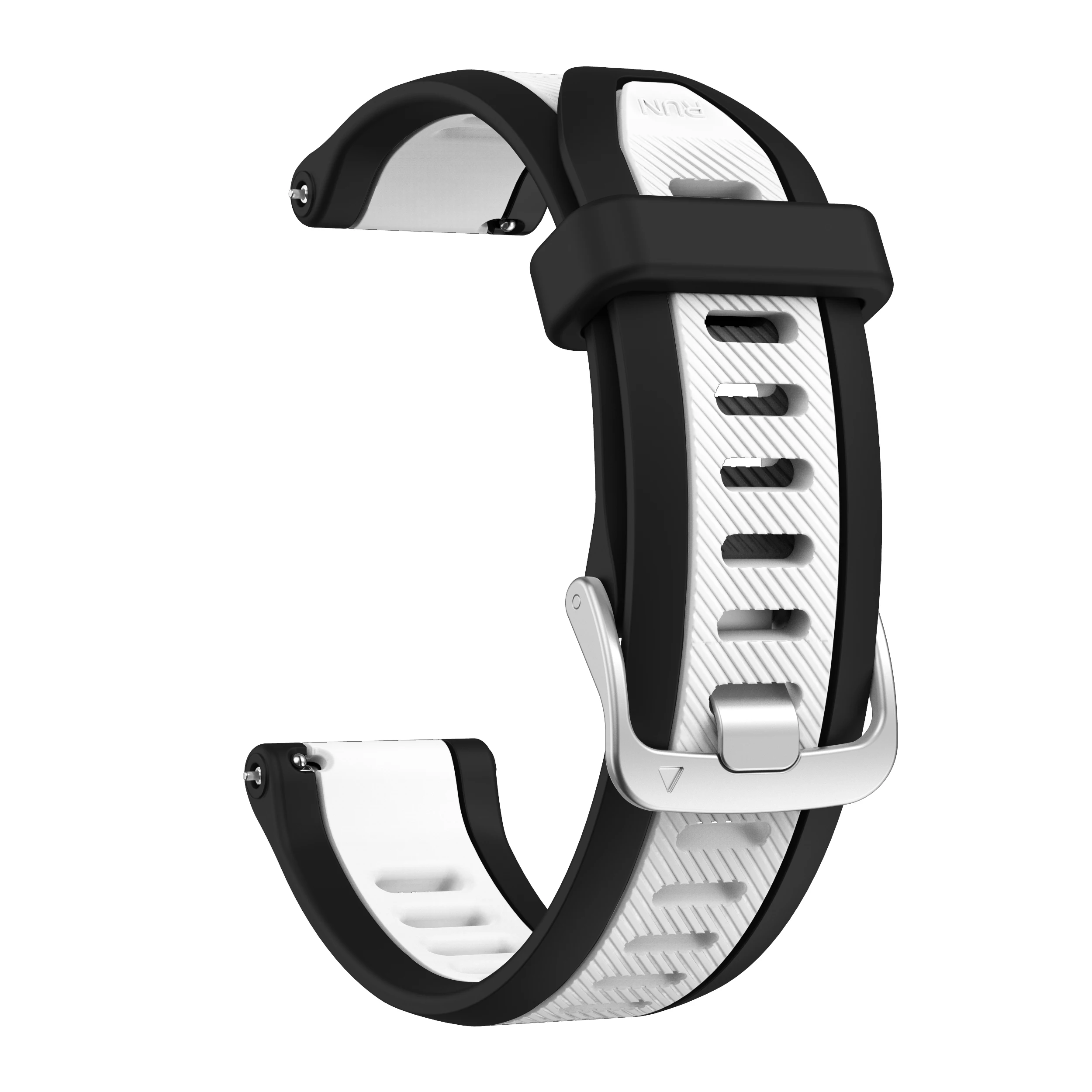 Schnellverschluss 20 mm zweifarbiges Sport-Silikonarmband für Garmin Forerunner 165 Music 245 645 55/Venu 2 Plus/Vivoactive 5 Uhrenarmband – Detail 3