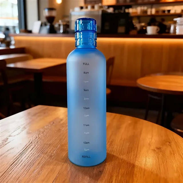 Plastic Water Bottle Time Marker Creative Large Capacity Leakproof Milk Cup Drinkware Kid School Gym Sport 2