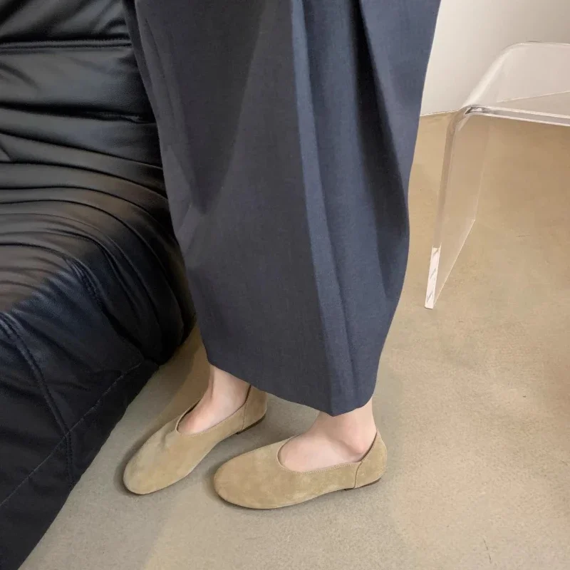 2025 neue frauen Mokassins Herbst Weiche Frau Einfarbig Faulenzer Einfache Kausalen Damen Ballett Flache Schuhe Nicht-slip flache Schuhe – Detail 3