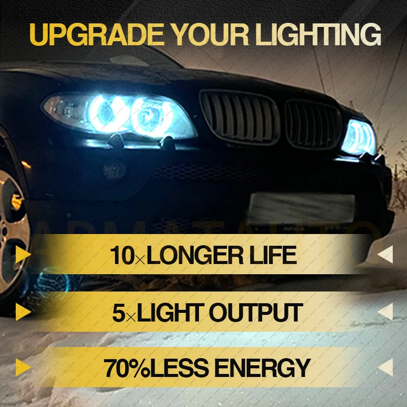 BMW E90 E91 LCI 2008 2009 2010 2011용 CANbus LED 마커 엔젤 아이즈 헤일로 링 라이트 전구 12v 화이트 6000K OEM 2개 63112179077