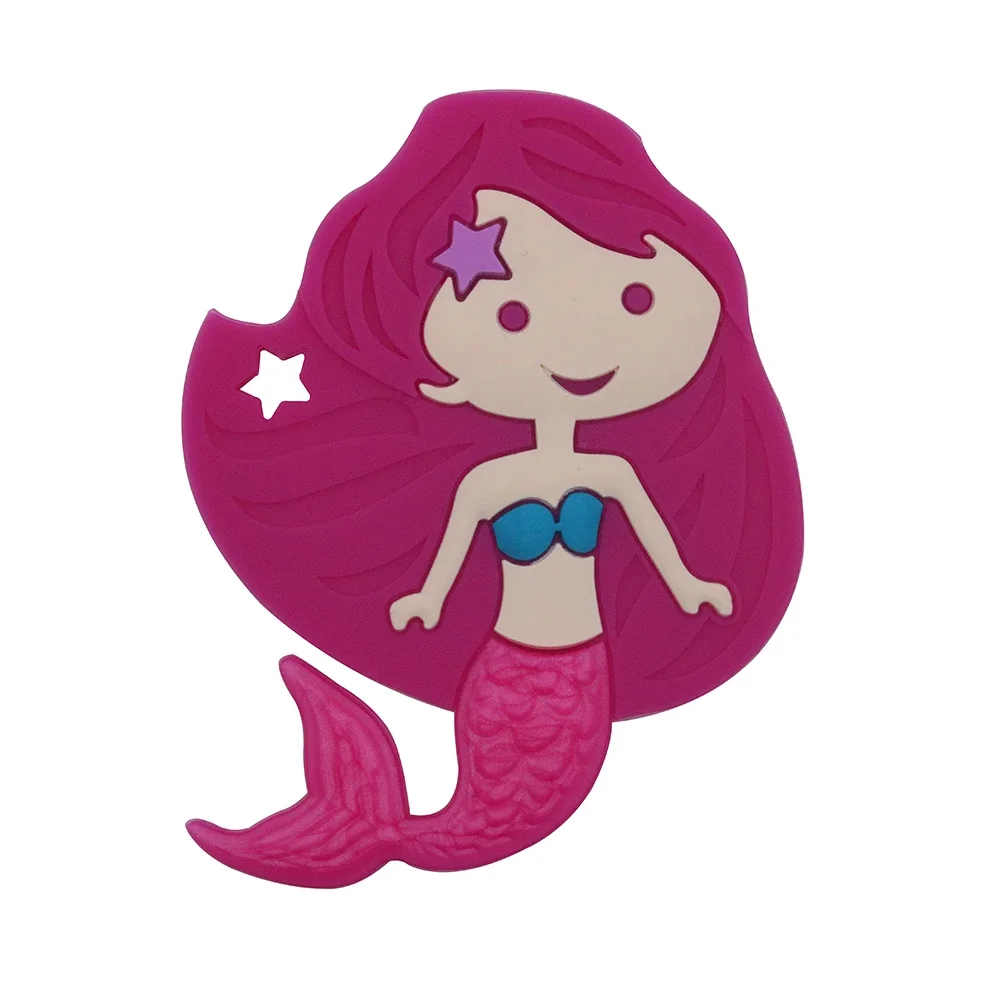 BPA Free Animal Silicone Teethers Mermaid Baby Teething Product Food Grade Tiny Rod Shower Gifts Cartoon New Arrival 5