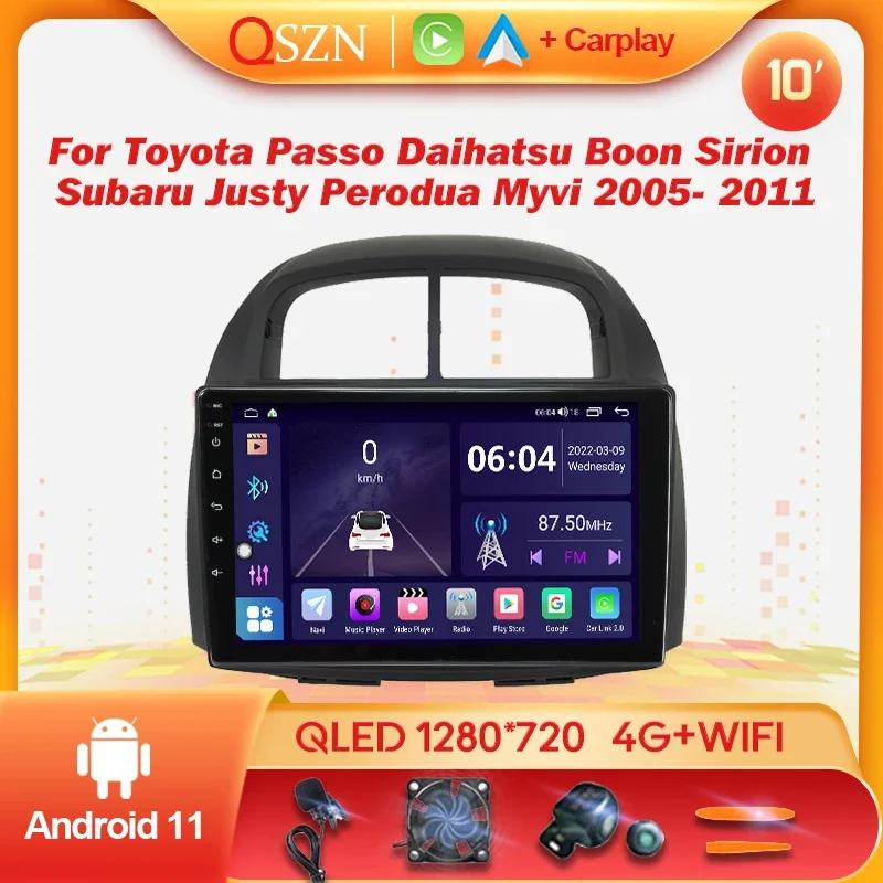 

For Toyota Passo Daihatsu Boon Sirion Subaru Justy Perodua Myvi 2005-2011 Car Radio Multimedia Video Android auto Carplay Player