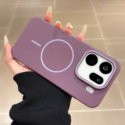 Slim Magnetic Phone Case - Shockproof Matte Cover with Wireless Charging Compatibility for OPPO Reno14 (Purple)