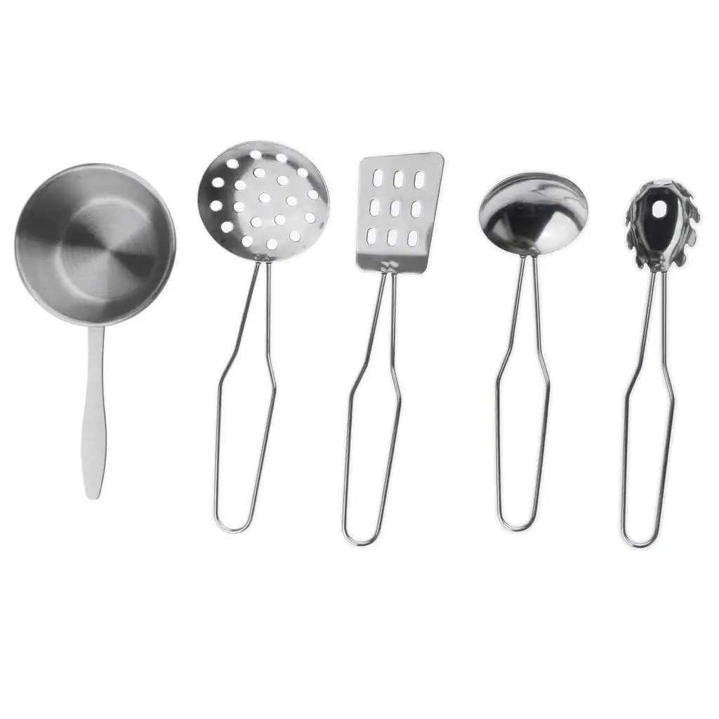 

5 Pieces Kids Cooking Utensils Toy Includes Ladle, Spatula, Slotted Spoon,