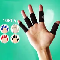 10pcs Nylon Finger Sleeve Support Thumb Brace Protector Gear Breathable Elastic Finger Tape For Basketball Tennis Sports Gym 1