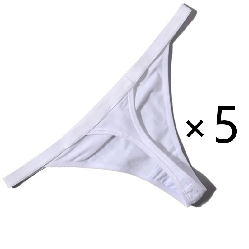 5Pcs/Lot Women's Sexy Cotton Thongs Low Waist Seamless Comfortable Lingere Underpants Breathable Underwear Panties G String