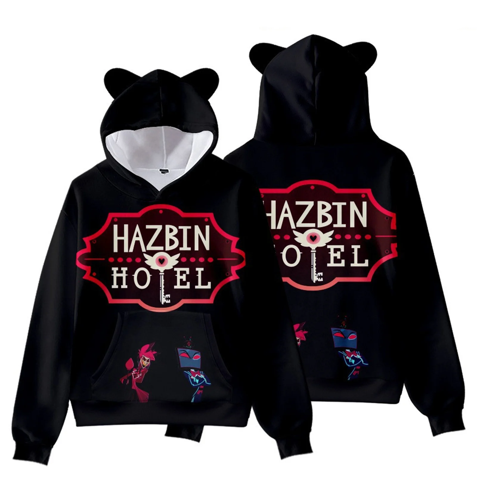 thumbnail image 1 of Sudadera con capucha de Anime Sir Pentious Vaggie Husk Charlie para hombre y mujer, disfraz de Alastor Dust Angel Lucifer, chaqueta, abrigo, 1 of 5