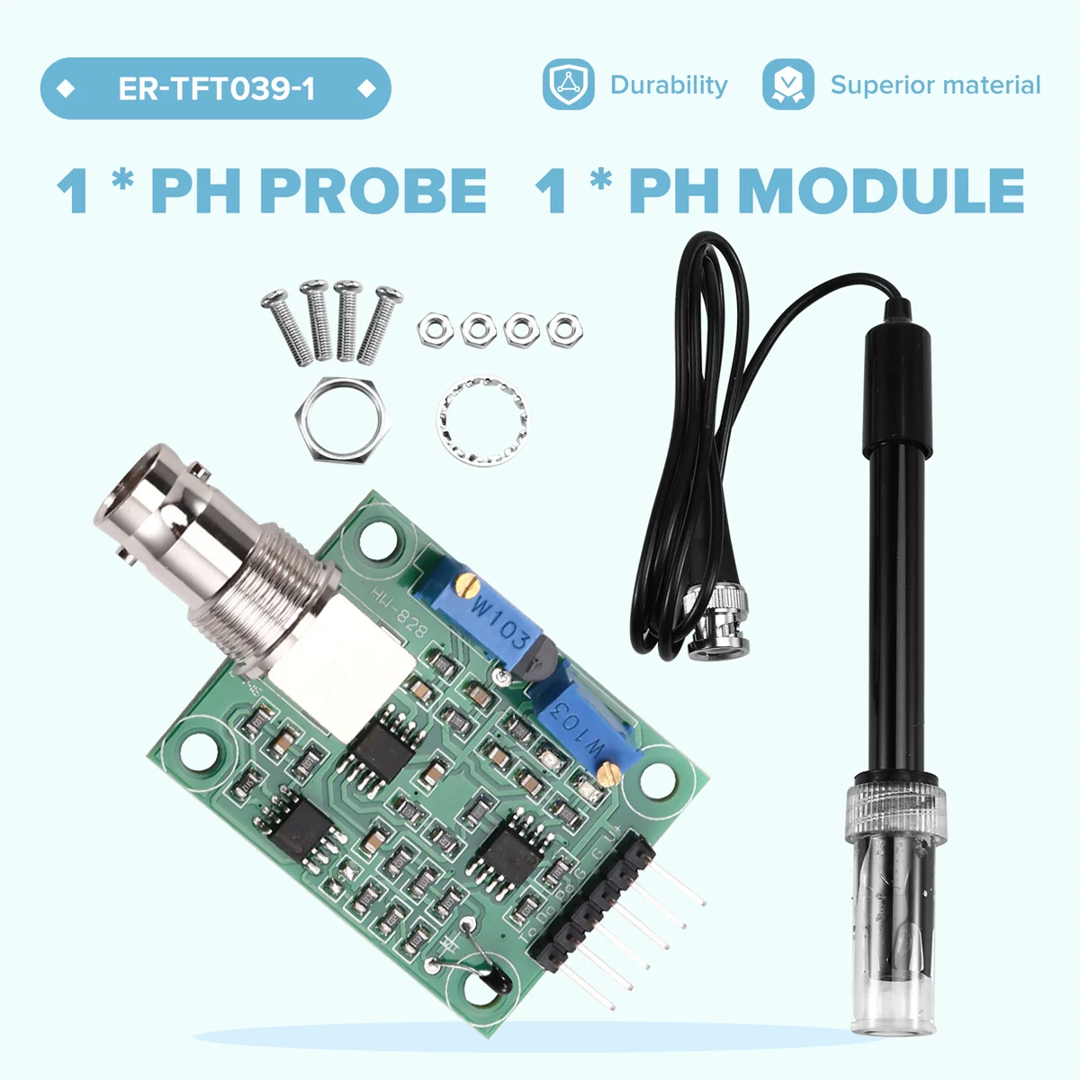 【2025{Electronics】{PH 충전 무료 전극 프로브 PH 값 테스트 PH 센서 모니터링 모듈 PH0-14
