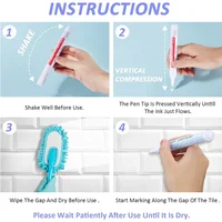 Waterproof White Wall Tile Marker Pen Grout Restorer Gap Repair for Bathroom Floor Toilet Tank Seam Paint Filling Repair Tools 2