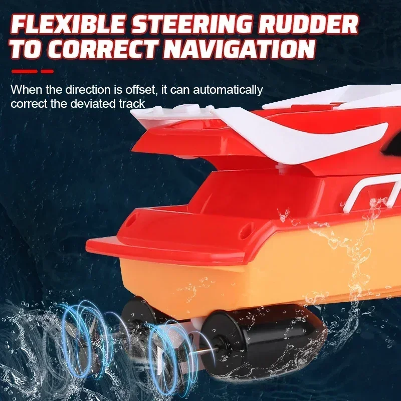 Remote Control Boat Mini RC Boat High Speed Remote Control Speedboat Super Electric Waterproof Outdoor Water Play Toy for Kids