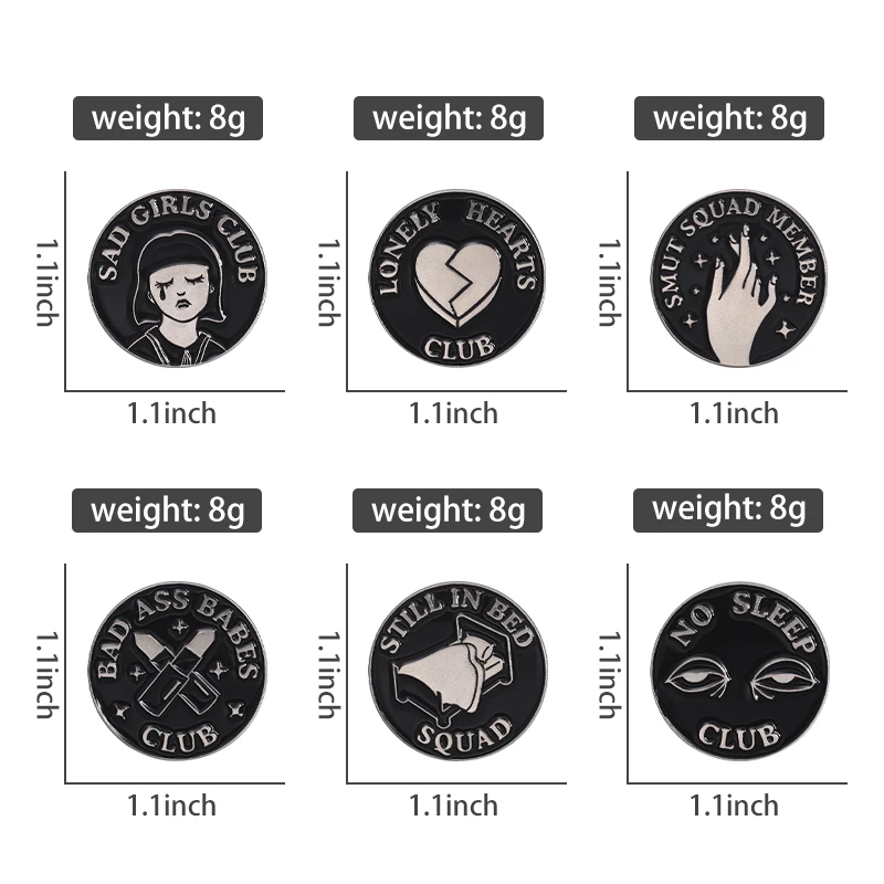 Punk Gothic Emaille Pins 4-7 teile/satz niedlichen Geist Halloween coole Cowboy Broschen Revers Abzeichen Schmuck Geschenk für Fans Freunde – Detail 11