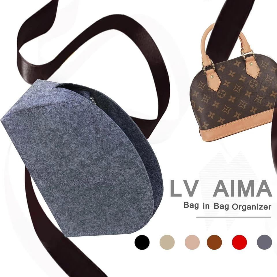 Organizer Per Borse In Feltro Con Cerniera – Multitasche Per Tote Bag, 6 Scomparti, Misura M 25,9x13x19,8 Cm, Nero - 3