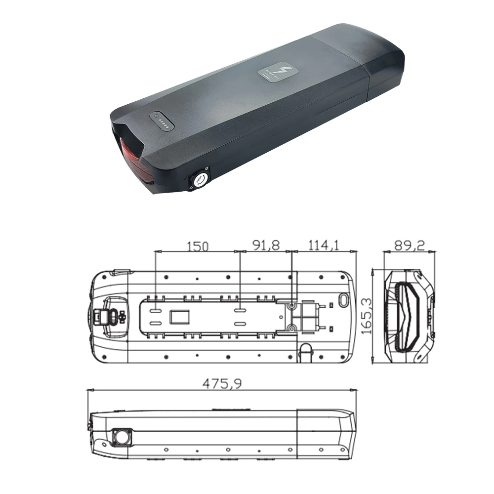 Bumble Bee 48V 20Ah 24Ah Rear Rack Battery for Keteles KF8 Bezior XF001 Smlro E5 Luggage Carrier Electric Bicycle