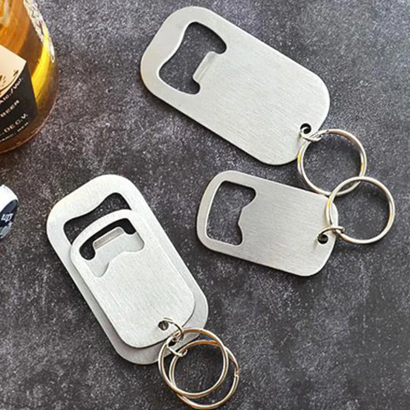 

10PCS Stainless Steel Bottle Opener Keychain Beer Opener Soda Drink Starter Creative Minimalist Bottle Opener