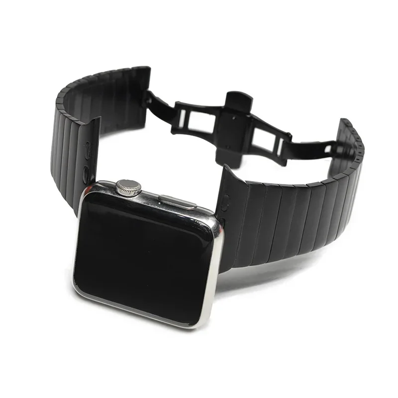 Metal Strap for Apple Watch 9 8 7 45mm 41mm Stainless Steel Butterfly Bracelet for Series Ultra 6 5 4 SE 44mm 40mm 42mm Belt
