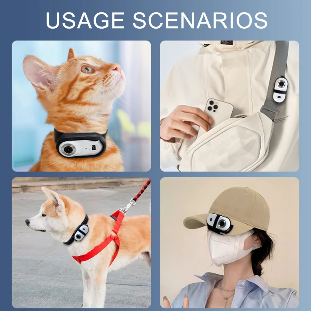 HD 1080P Cat Camera Collar with Video Record Small Action Camera with 32GB Memory Card Body Camera for Work Travel Pet Walking