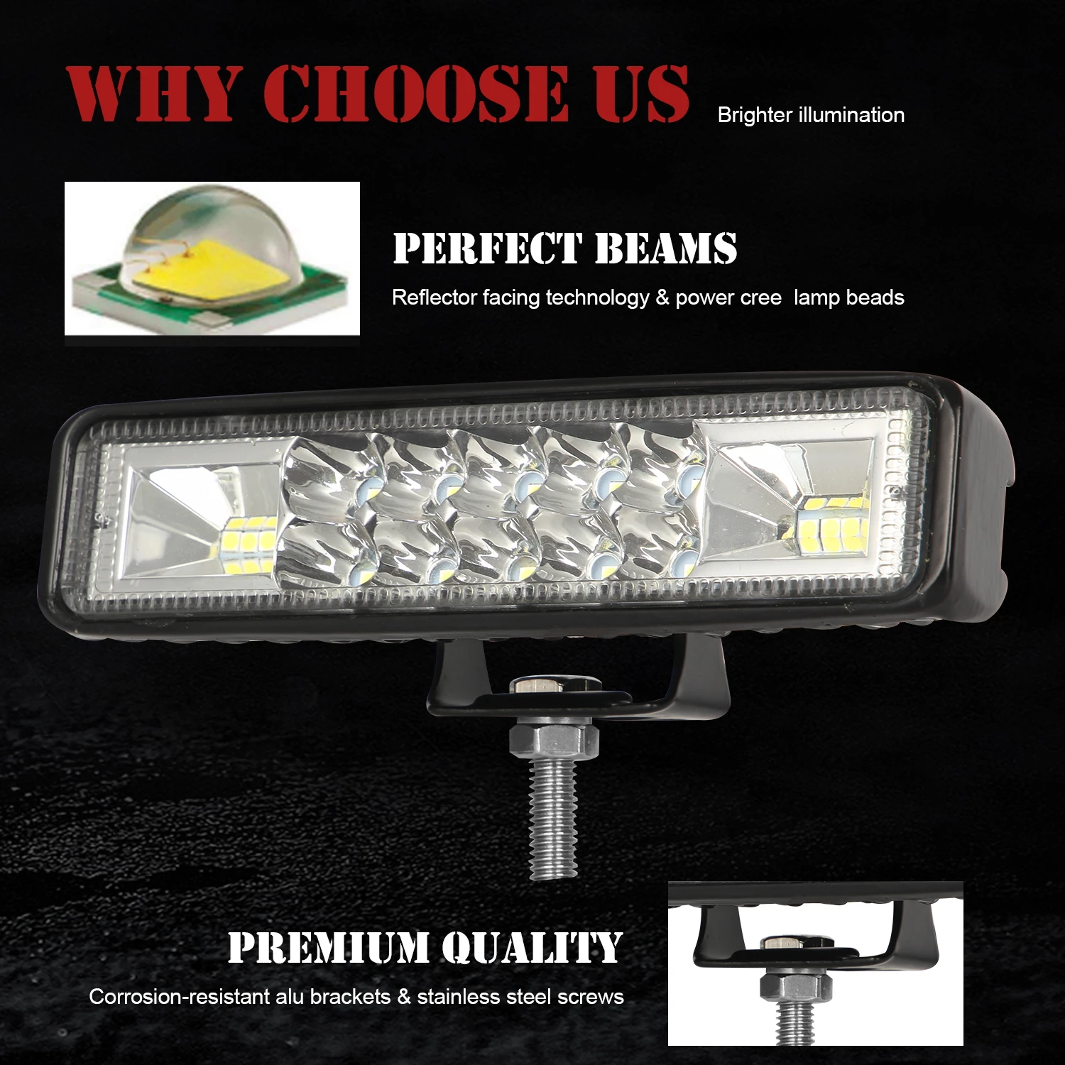 Car 6/15/20inch LED Lighthouse Led Work Light Bar Flood/spot Mixed Beam Off Road