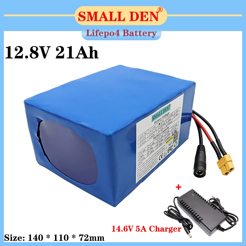 

12.8V 21A Lifepo4 battery pack + 14.6V 5A charger 4S3P-32700 built-in 40A same port balanced BMS 12V power supply + charger