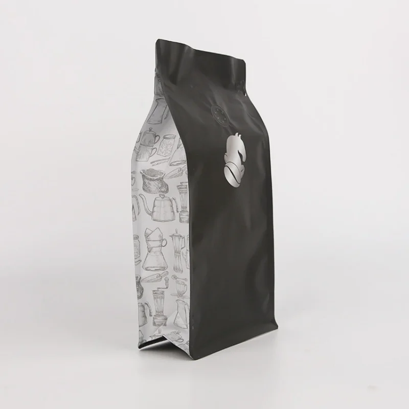 

Customized product、matte printing square bulk zipper aluminum foil flat bottom coffee bag with and logo