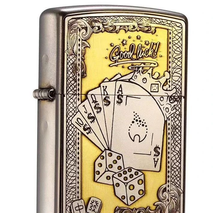 Zippo Lighter Poker Dice Collezione Antivento In Scatola