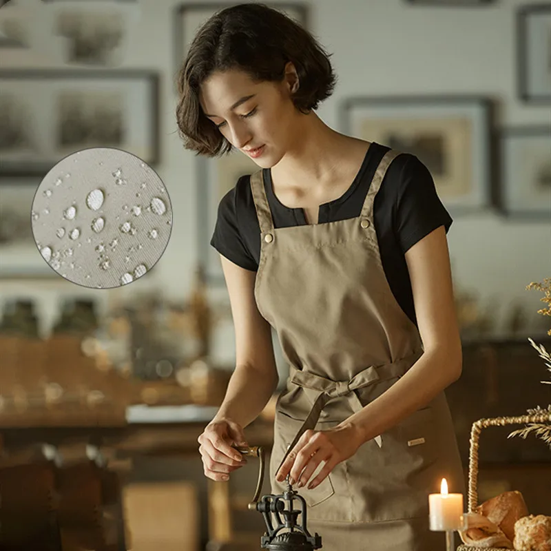 

Apron household kitchen waterproof and oil-proof roasting barista cute Japanese female fashion custom work clothes male