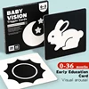 0-36M Baby Early Education Card Black And White Cards Color Training Visual Stimulation Montessori Shape Animal Cognitive Toys 2