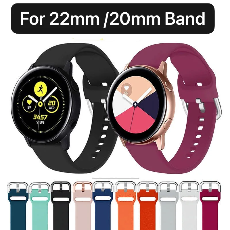 

Ремешок силиконовый для Samsung watch 46 мм Active 2 42 мм/Huawei watch GT2/Amazfit bip, сменный Браслет для Samsung watch 3, 22 мм 20 мм