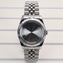 Luxury Men's Watch Case with Sapphire Glass and Strap - 36mm/40mm for 36mm Miyota 8215 (Solid Bottom Cover 2)