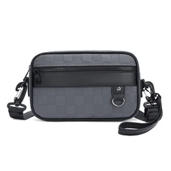Men's PU Leather Soft Crossbody Bag with Adjustable Strap for Multi - Functional Daily Use (GRAY)