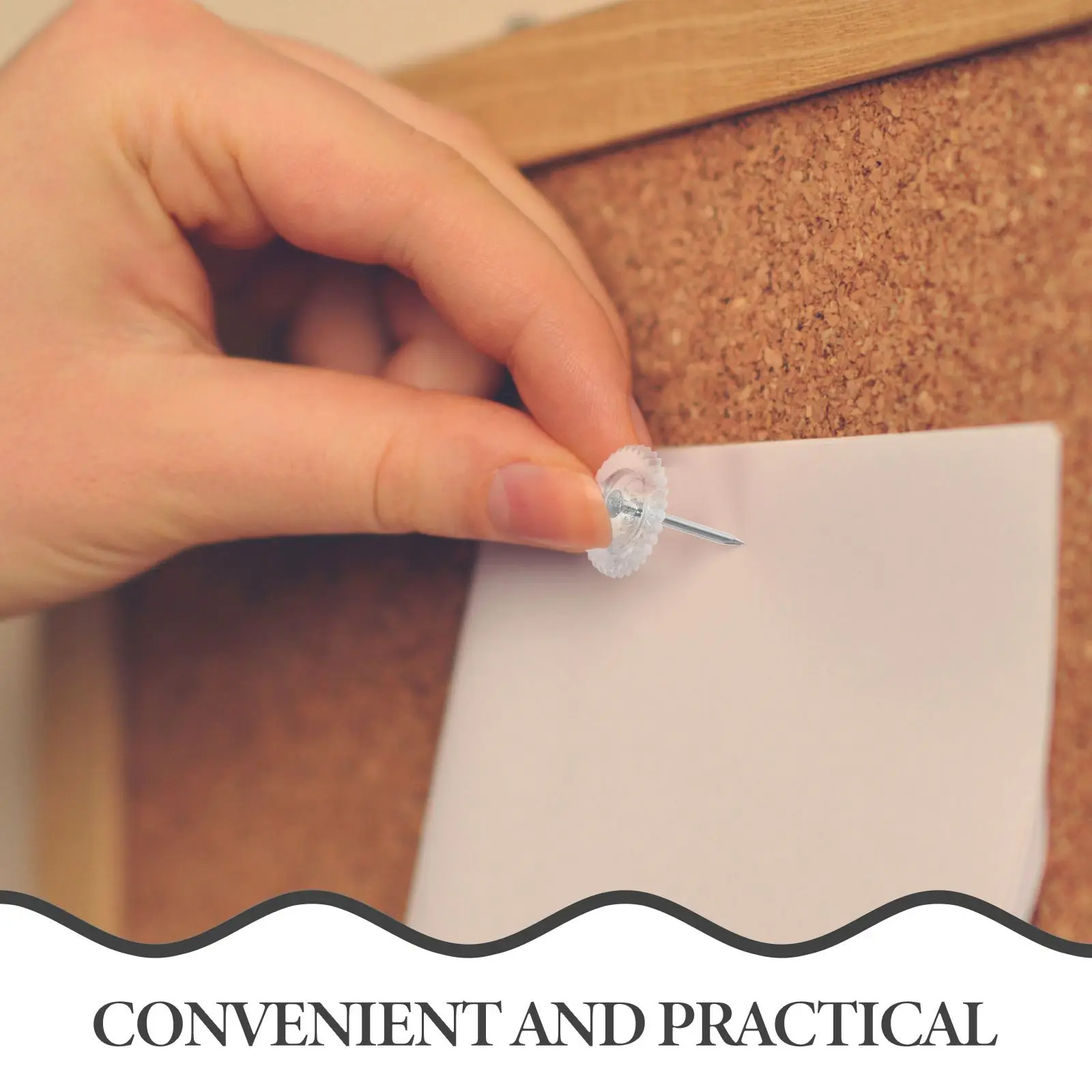 100Pcs Clear Plastic Thumbtack Bulletin Board Push Pins Transparent Office Jumbo Tacks Message Board Decorative Thumbtacks