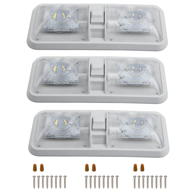 

Внутренний светодиодный потолочный светильник RV, освещение для лодки, трейлера, одиночный купол, 12 В, 280 лм, диммер