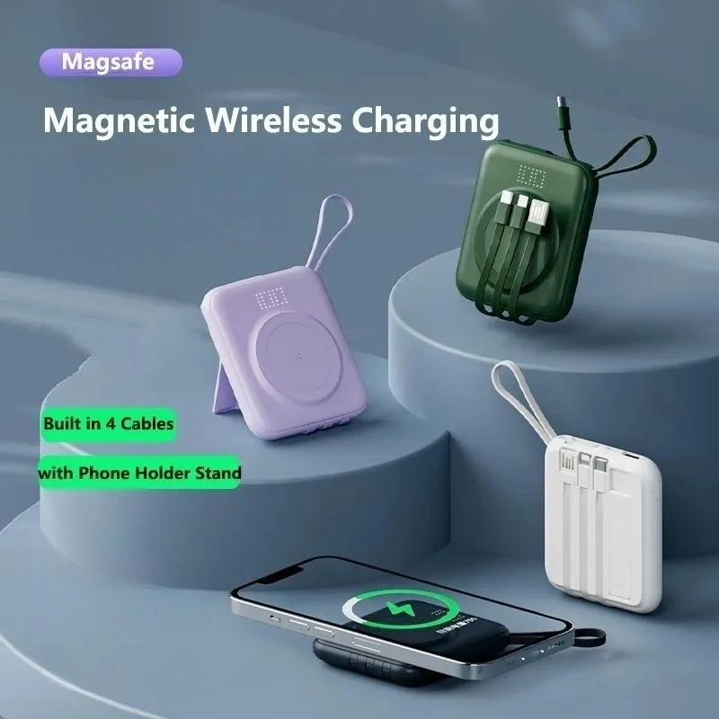 

Magnetic Wireless Charger Magsafe Power Bank 10000mAh Mini Charging Station for iPhone 15 Samsung Xiaomi External Battery Charge