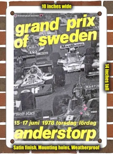 Фото Металлический знак-1978 Grand Prix of Sweden Anderstorp - 10x14 дюймов №1