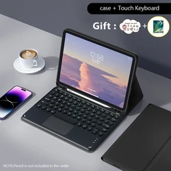 Ultra - Slim Bluetooth Keyboard with Wireless Mouse for Pro 13in M4 M5 (Black touch - No mouse)
