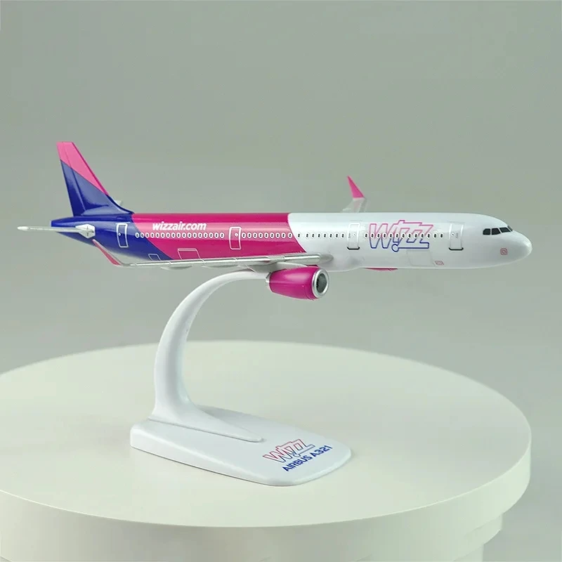 에어버스 A321 1/200 다이캐스트 항공기용 Wizz Air, 사전 구축 모델 비행기 모델 구축 키트, 20cm