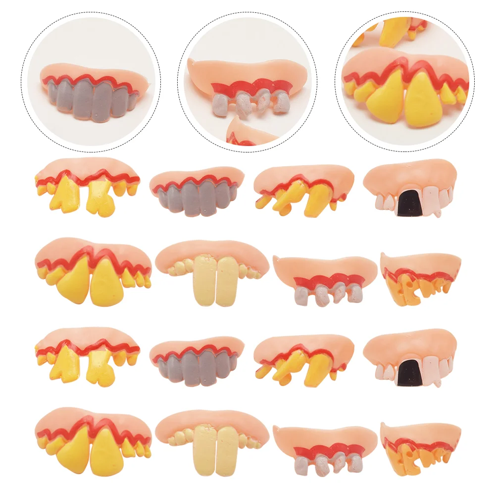 

20 шт. уродливые зубы, забавные ненастоящие зубы, забавные зубы, забавные зубы, реквизит для зубов на Хэллоуин (случайный стиль)