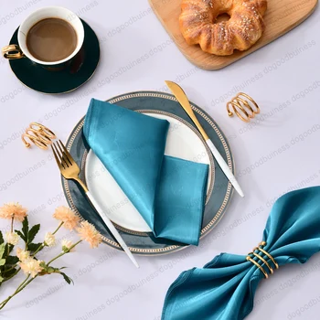 50 pz 30X30 cm Tovaglioli Riutilizzabili Raso Poliestere Tovagliolo Fazzoletto di Stoffa Sala Da Pranzo Banchetto Festa di Nozze Decorazioni Per La Casa 1